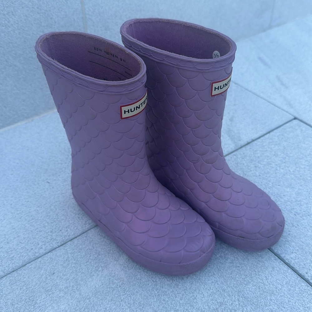 Hunter purple mermaid boots US size 9